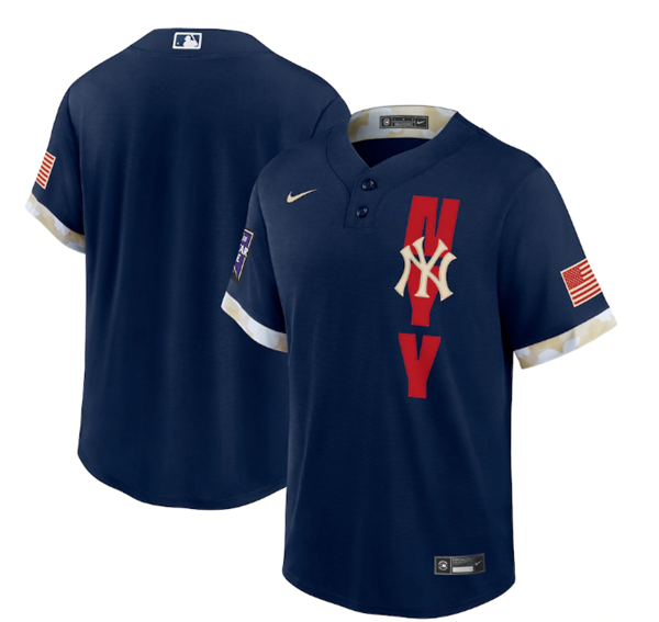 Men's New York Yankees Blank 2021 Navy All-Star Cool Base Stitched MLB Jersey Men's New York Yankees Blank 2021 Navy All-Star Cool Base Stitched MLB Jersey